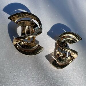 Givenchy Vintage Sculptural Gold-Tone Clip-On Earrings